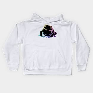 Pastel Holographic Frog - black Kids Hoodie